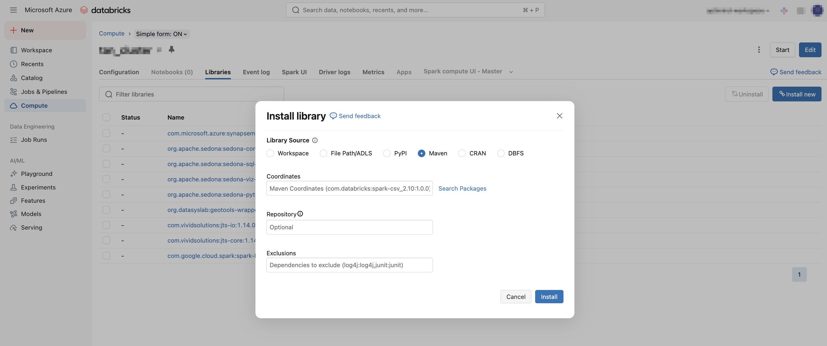 简洁现代而且好用的 Databricks 的依赖库配置界面